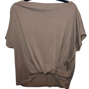Brown mock neck front knot shirt size M